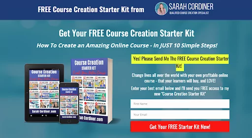 Example of a Mini Course sales page - The Course Creation Starter Kit. 
